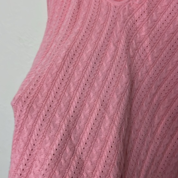 Talbots L pink cable knit v neck sweater nwt - Picture 4 of 4